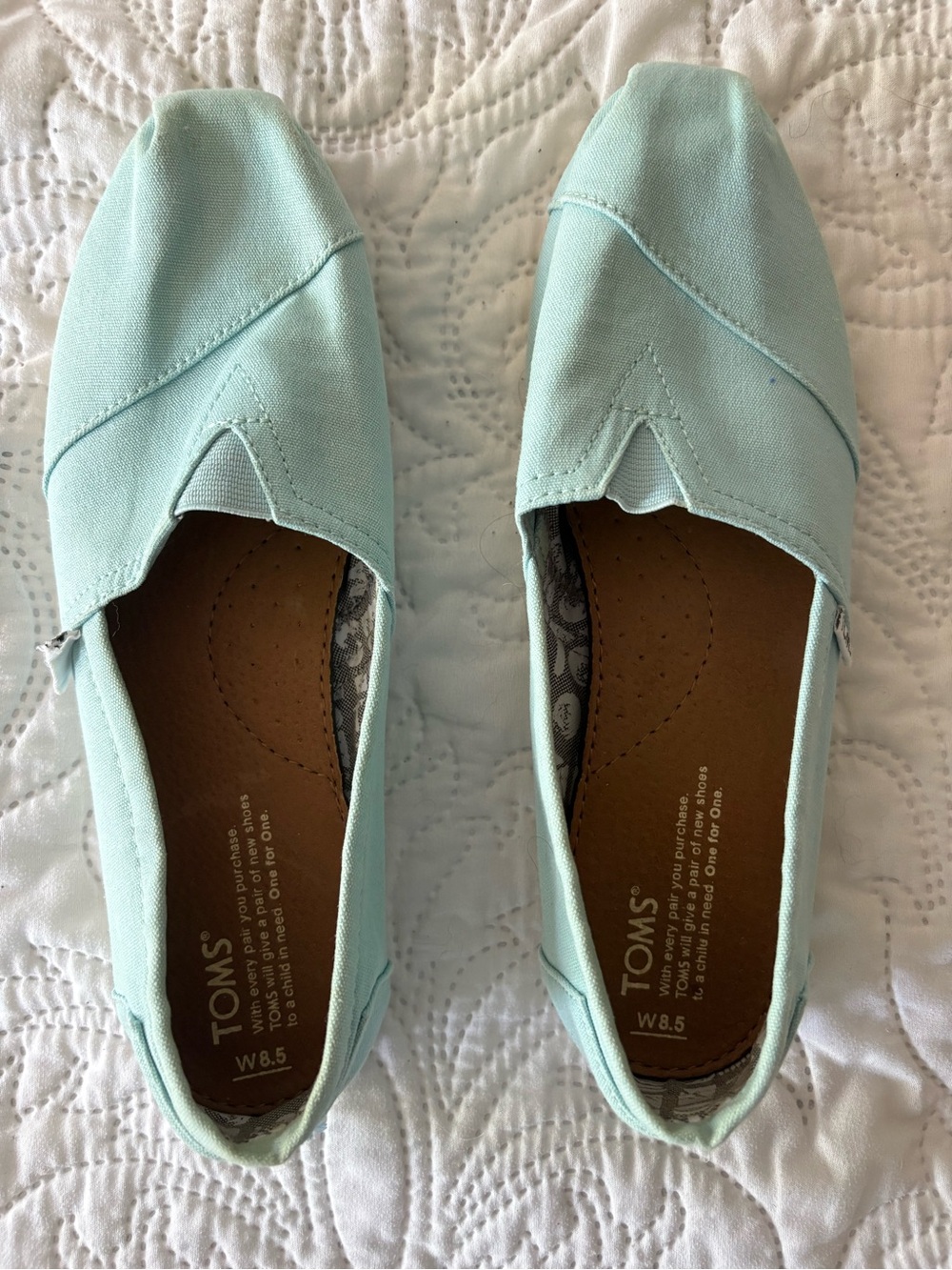 Toms Women's Mint Canvas Slip-On Flats